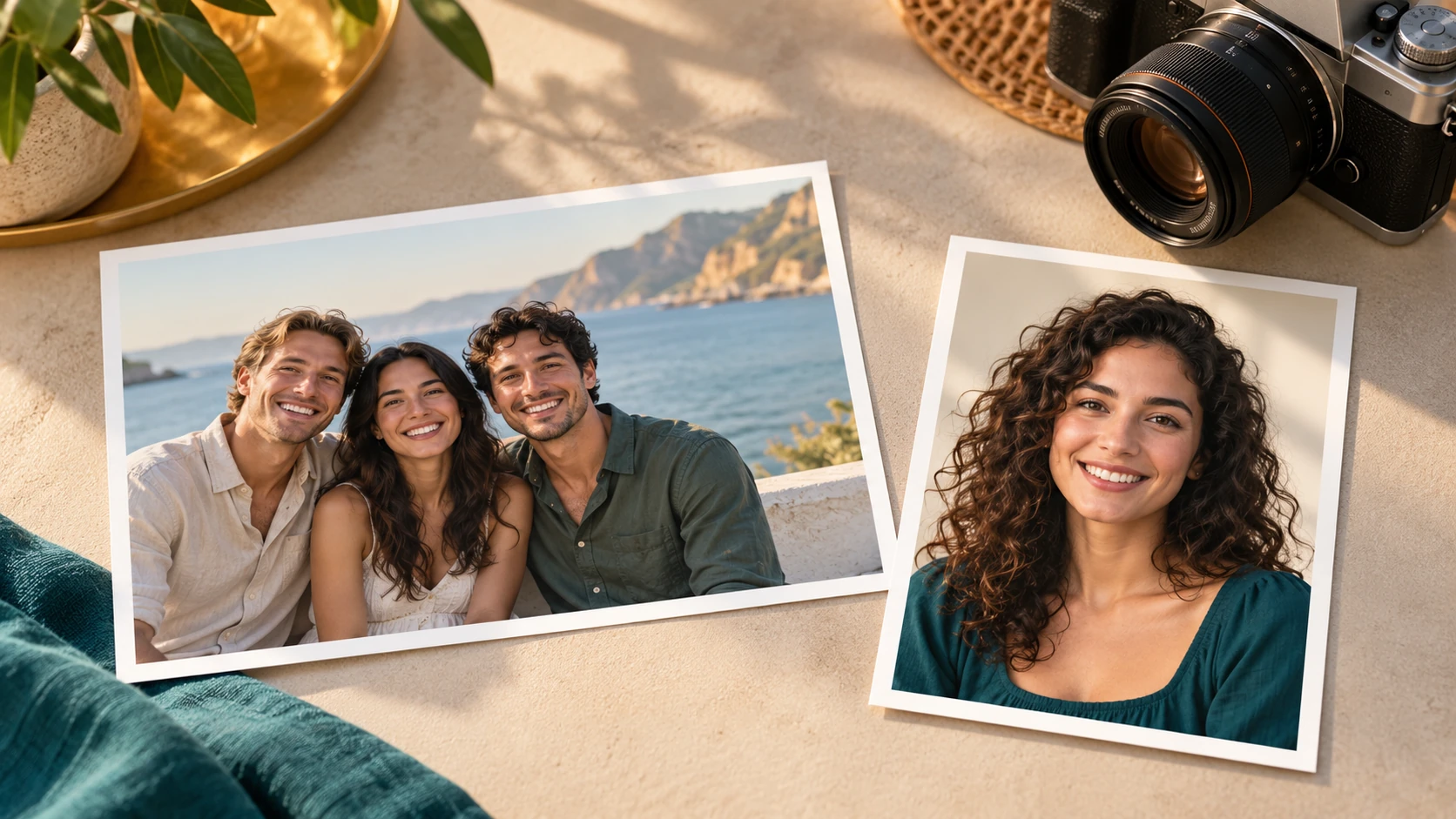 Prepare one scene photograph and one separate, readable portrait.
