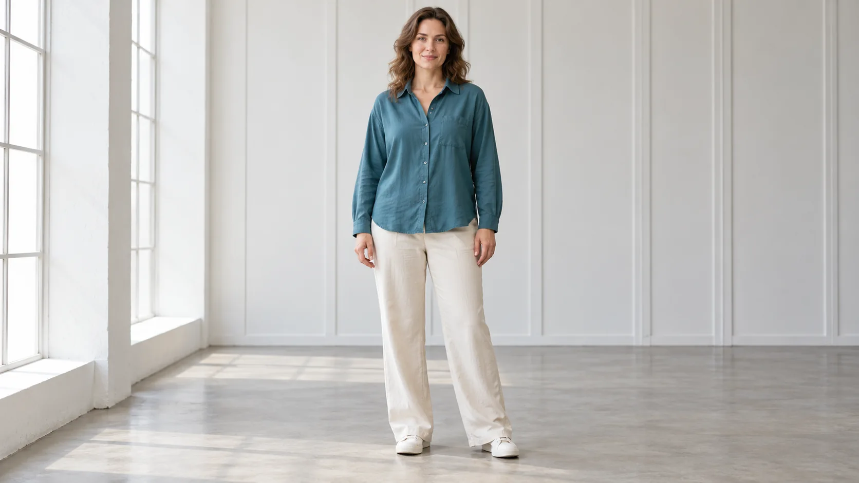 A full-body reference with visible hands and feet.