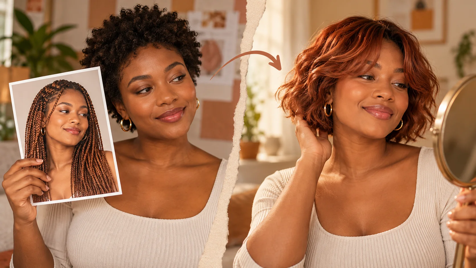 AI Hairstyle Online Free reference composition: One stable portrait makes different hair silhouettes easier to compare.