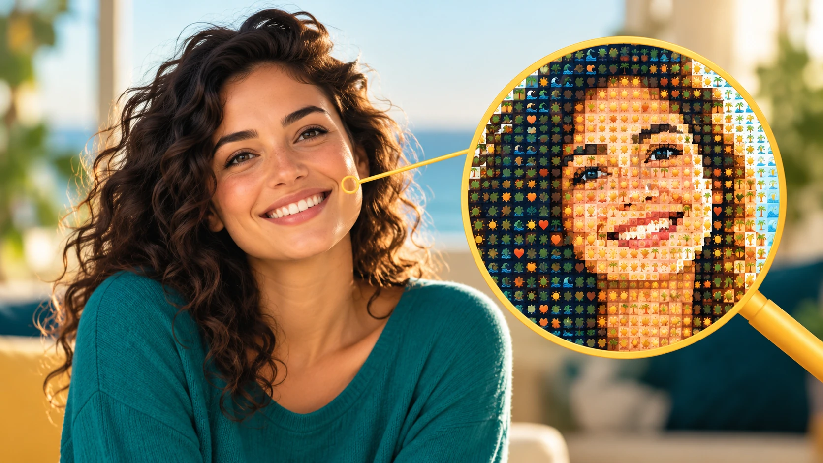 Clear color regions and a simple subject are useful starting points for a mosaic.
