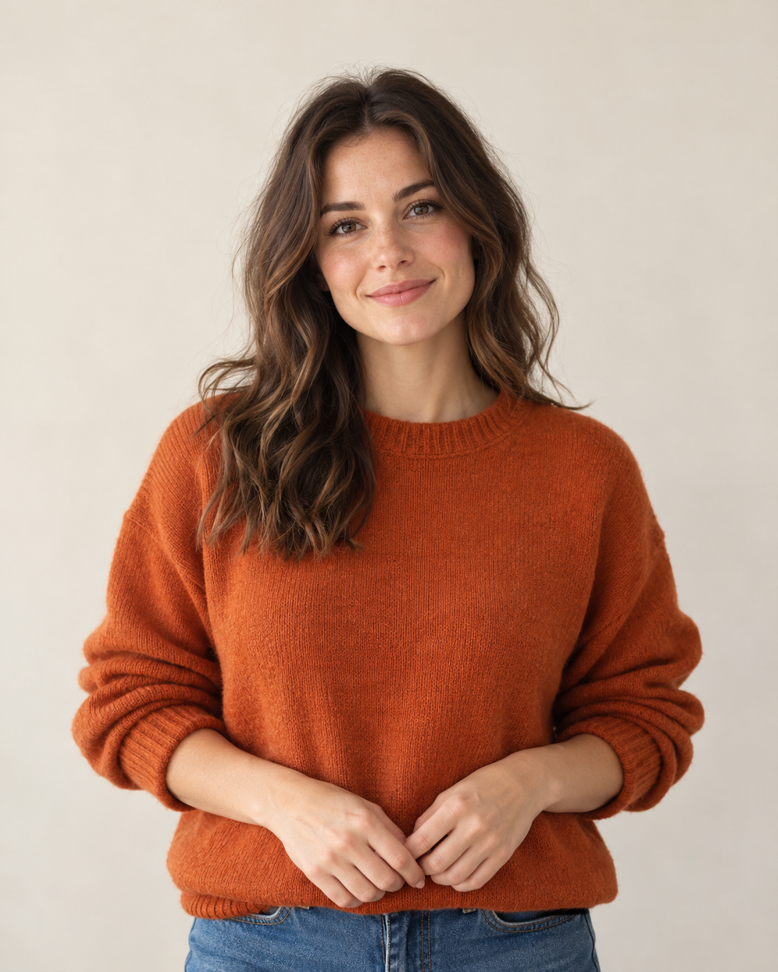 A clear portrait gives the edit a reference for clothing and pose.